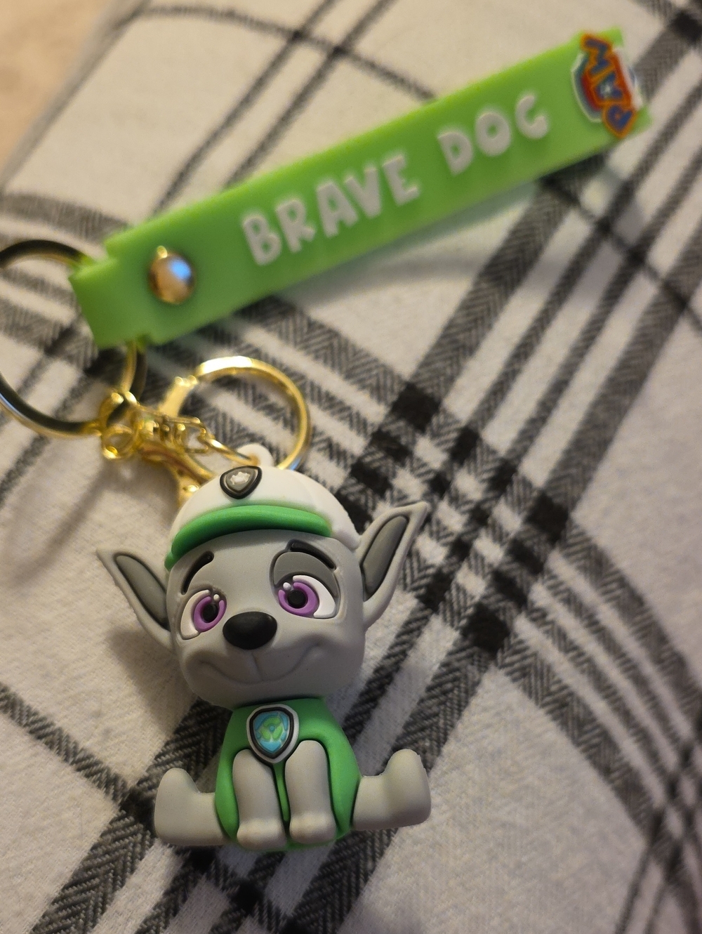 BRAVE DOG Green Paw Patrol Keychain Charm